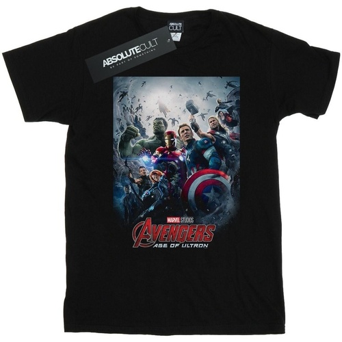 Abbigliamento Bambina T-shirts a maniche lunghe Marvel Studios Avengers Age Of Ultron Poster Nero
