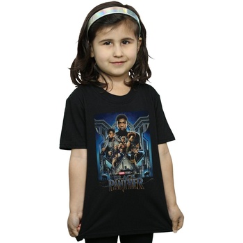 Abbigliamento Bambina T-shirts a maniche lunghe Marvel Studios Black Panther Poster Nero