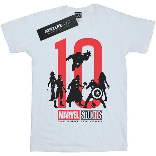 Abbigliamento Bambina T-shirts a maniche lunghe Marvel Studios The First Ten Years Bianco