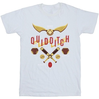 Abbigliamento Uomo T-shirts a maniche lunghe Harry Potter Quidditch Golden Snitch Bianco