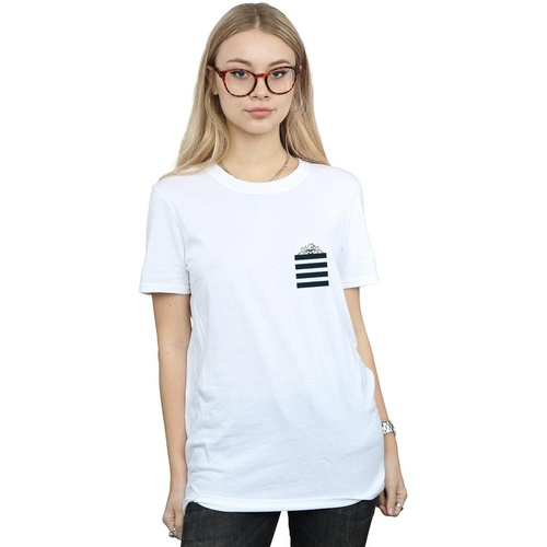 Abbigliamento Donna T-shirts a maniche lunghe Dessins Animés Taz Stripes Faux Pocket Bianco