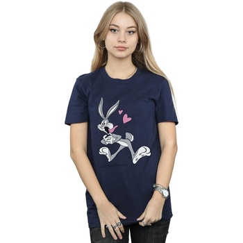 Abbigliamento Donna T-shirts a maniche lunghe Dessins Animés Bugs Bunny In Love Blu