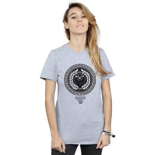 Abbigliamento Donna T-shirts a maniche lunghe Dessins Animés Taz Greek Circle Grigio