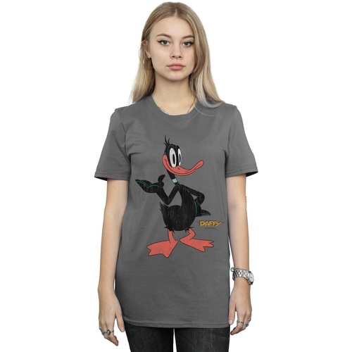 Abbigliamento Donna T-shirts a maniche lunghe Dessins Animés Daffy Duck Distressed Multicolore
