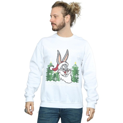 Abbigliamento Uomo Felpe Dessins Animés Bugs Bunny Christmas Fair Isle Bianco