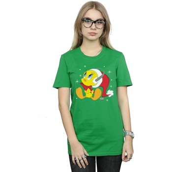 Abbigliamento Donna T-shirts a maniche lunghe Dessins Animés Christmas Tweety Verde
