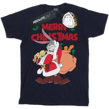 Abbigliamento Donna T-shirts a maniche lunghe Dessins Animés Santa Bugs Bunny Blu