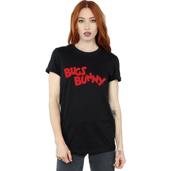 Abbigliamento Donna T-shirts a maniche lunghe Dessins Animés Bugs Bunny Name Nero