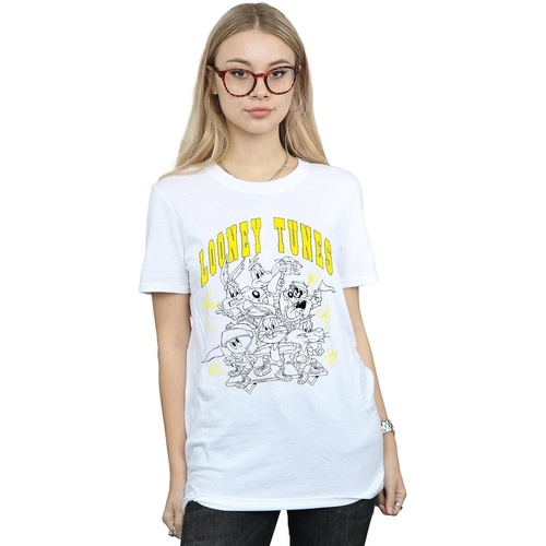 Abbigliamento Donna T-shirts a maniche lunghe Dessins Animés Basketball Squad Bianco