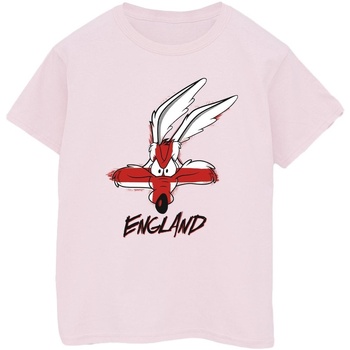 Abbigliamento Donna T-shirts a maniche lunghe Dessins Animés Coyote England Face Rosso