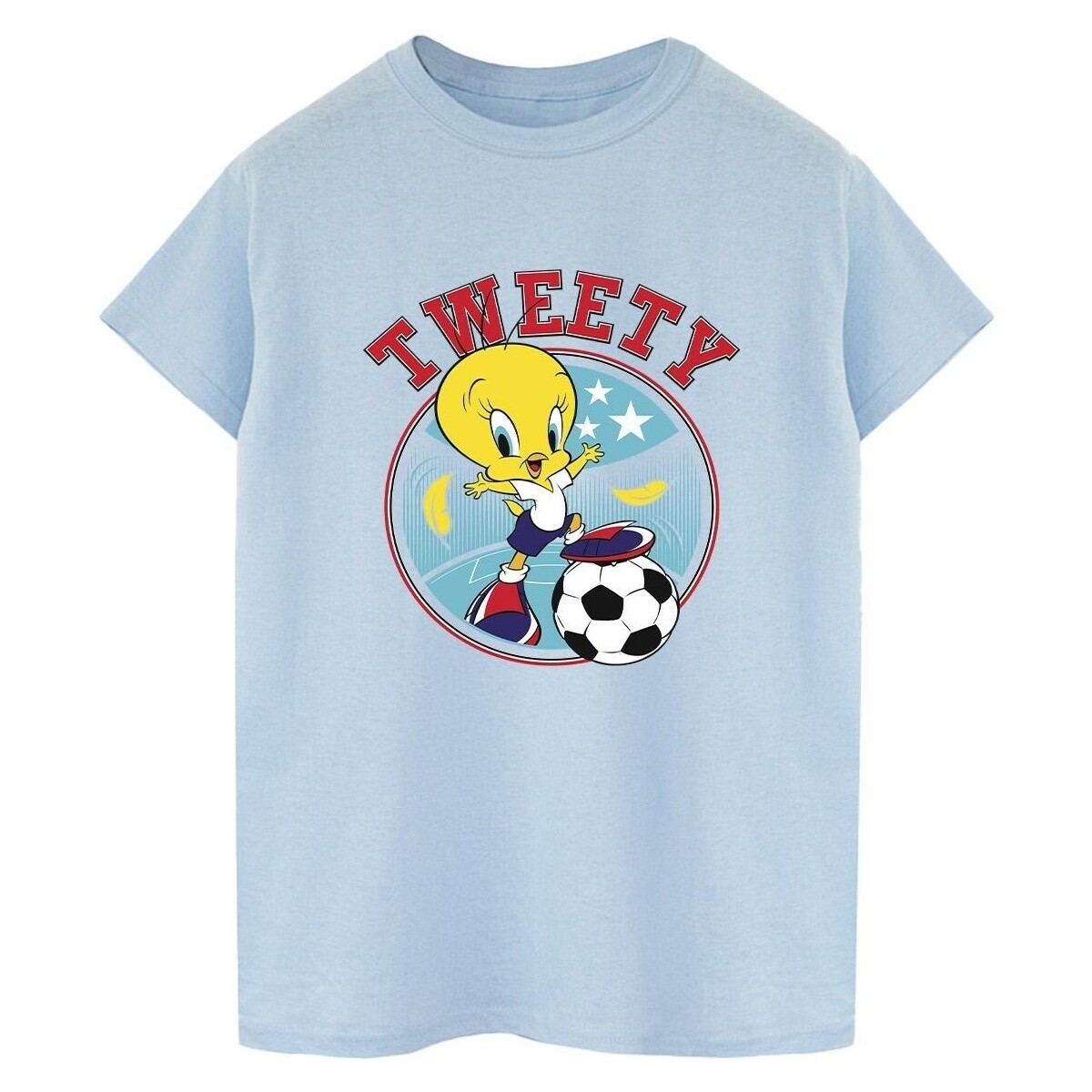 Abbigliamento Donna T-shirts a maniche lunghe Dessins Animés Tweety Football Circle Blu