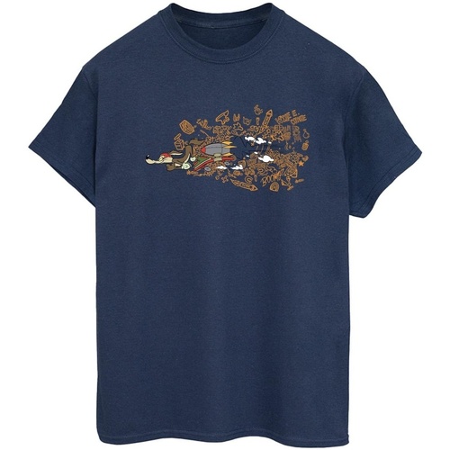 Abbigliamento Donna T-shirts a maniche lunghe Dessins Animés ACME Doodles Wile E Coyote Blu