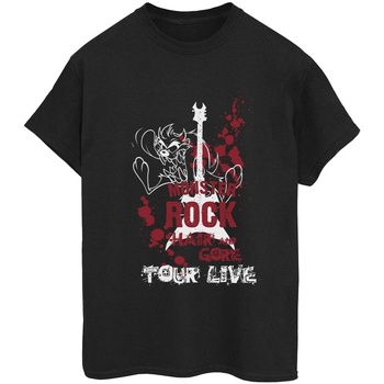 Abbigliamento Donna T-shirts a maniche lunghe Dessins Animés Taz Monster Rock Nero