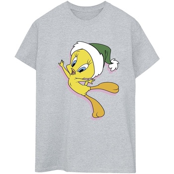 Abbigliamento Donna T-shirts a maniche lunghe Dessins Animés Tweety Christmas Hat Grigio