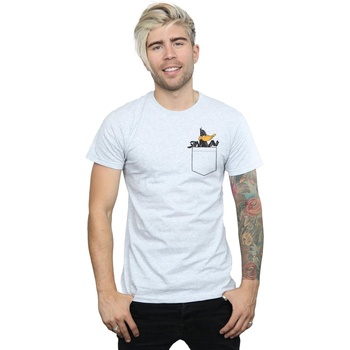 Abbigliamento Uomo T-shirts a maniche lunghe Dessins Animés Daffy Duck Faux Pocket Grigio