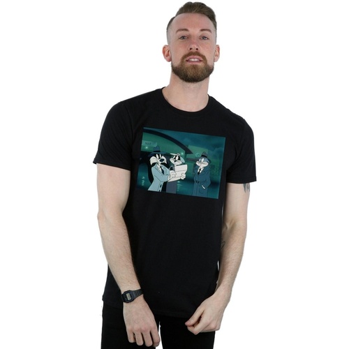 Abbigliamento Uomo T-shirts a maniche lunghe Dessins Animés Bugs Bunny Sylvester Letter Nero
