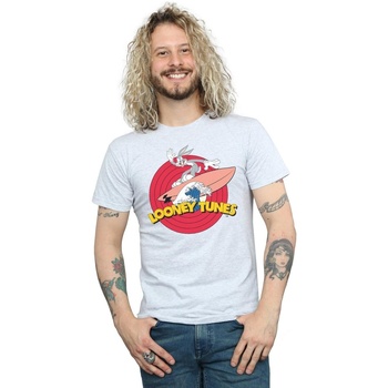 Abbigliamento Uomo T-shirts a maniche lunghe Dessins Animés Bugs Bunny Surfing Grigio
