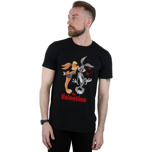 Abbigliamento Uomo T-shirts a maniche lunghe Dessins Animés Bugs Bunny And Lola Valentine's Day Nero