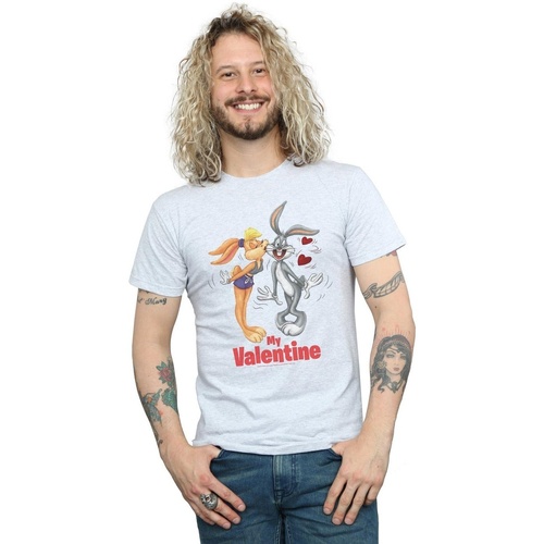 Abbigliamento Uomo T-shirts a maniche lunghe Dessins Animés Bugs Bunny And Lola Valentine's Day Grigio
