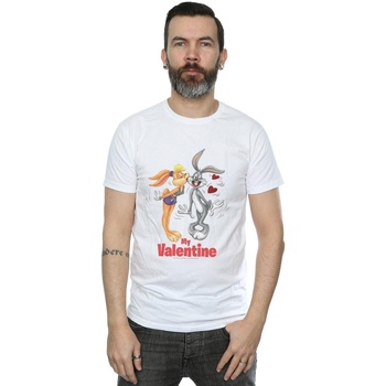 Abbigliamento Uomo T-shirts a maniche lunghe Dessins Animés Bugs Bunny And Lola Valentine's Day Bianco