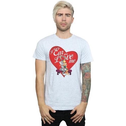 Abbigliamento Uomo T-shirts a maniche lunghe Dessins Animés Bugs Bunny And Lola Valentine's Day Love Me Grigio