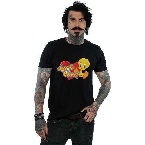 Abbigliamento Uomo T-shirts a maniche lunghe Dessins Animés Tweety Pie Valentine's Day Love Bird Nero
