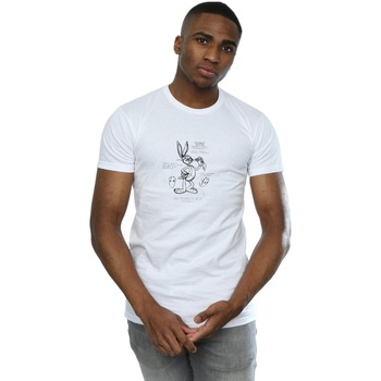 Abbigliamento Uomo T-shirts a maniche lunghe Dessins Animés Bugs Bunny Drawing Instruction Bianco