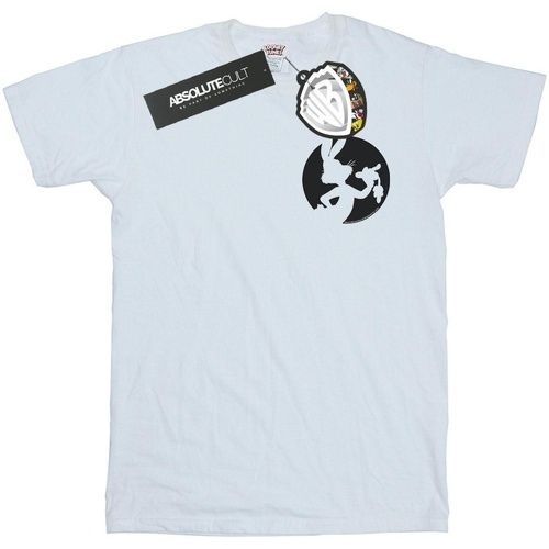 Abbigliamento Uomo T-shirts a maniche lunghe Dessins Animés Bugs Bunny Silhouette Breast Print Bianco