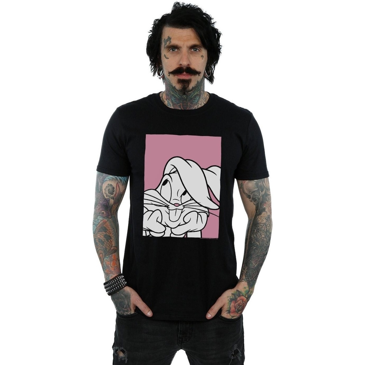 Abbigliamento Uomo T-shirts a maniche lunghe Dessins Animés Bugs Bunny Adore Nero