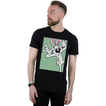 Abbigliamento Uomo T-shirts a maniche lunghe Dessins Animés Bugs Bunny Funny Face Nero