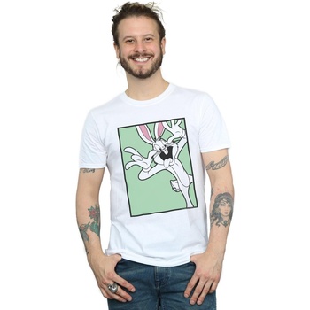 Abbigliamento Uomo T-shirts a maniche lunghe Dessins Animés Bugs Bunny Funny Face Bianco