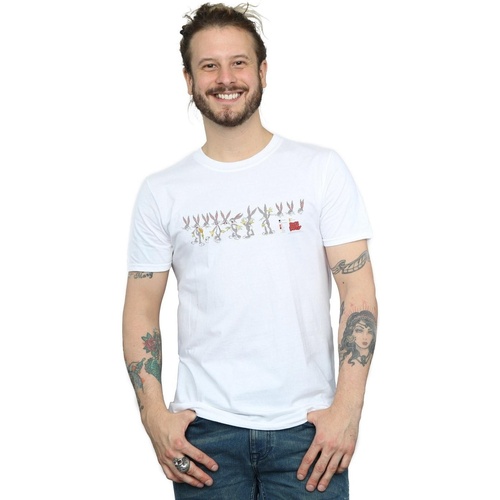 Abbigliamento Uomo T-shirts a maniche lunghe Dessins Animés Bugs Bunny Colour Code Bianco