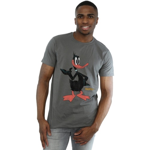 Abbigliamento Uomo T-shirts a maniche lunghe Dessins Animés Daffy Duck Distressed Multicolore