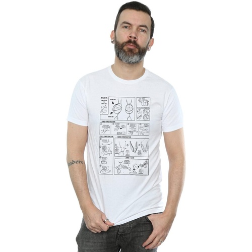 Abbigliamento Uomo T-shirts a maniche lunghe Dessins Animés Bugs Bunny Construction Bianco