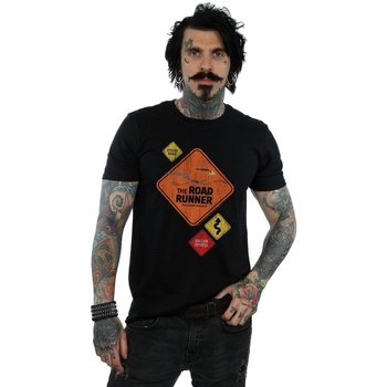 Abbigliamento Uomo T-shirts a maniche lunghe Dessins Animés Road Runner Road Sign Nero