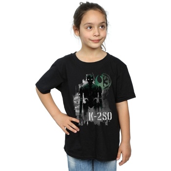 Abbigliamento Bambina T-shirts a maniche lunghe Disney Rogue One K-2SO Gaze Nero