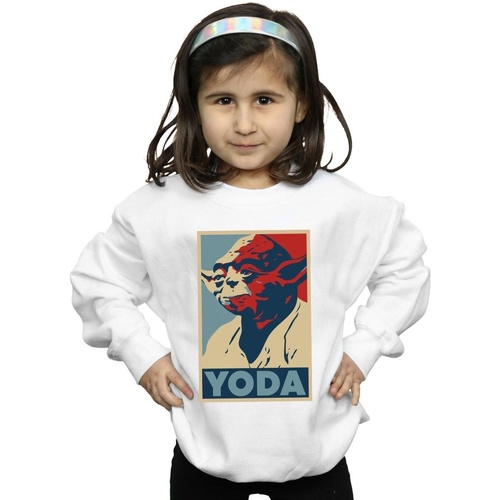 Abbigliamento Bambina Felpe Disney Yoda Poster Bianco