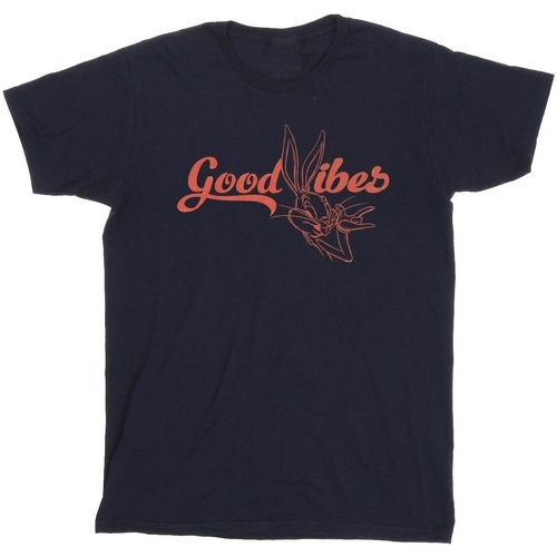 Abbigliamento Uomo T-shirts a maniche lunghe Dessins Animés Bugs Bunny Good Vibes Blu