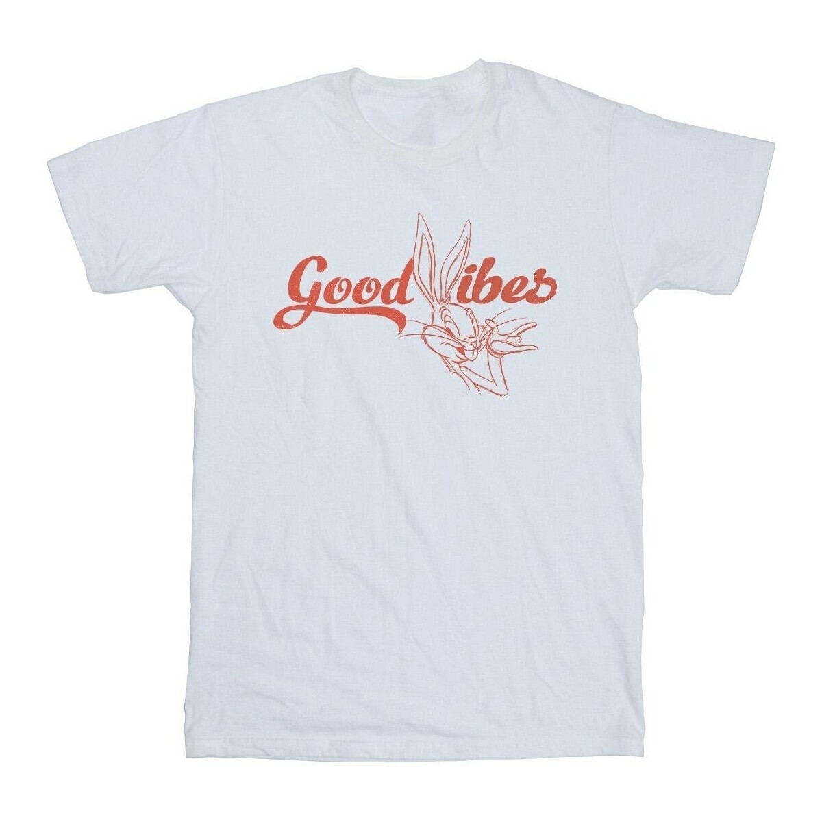 Abbigliamento Uomo T-shirts a maniche lunghe Dessins Animés Bugs Bunny Good Vibes Bianco