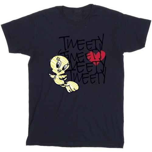 Abbigliamento Uomo T-shirts a maniche lunghe Dessins Animés Tweety Love Heart Blu