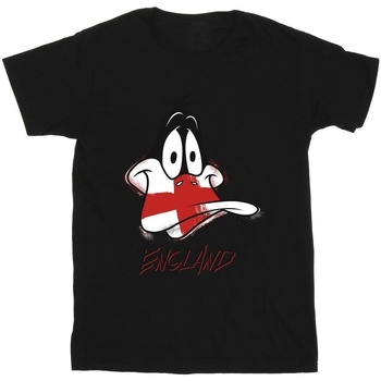 Abbigliamento Uomo T-shirts a maniche lunghe Dessins Animés Daffy England Face Nero