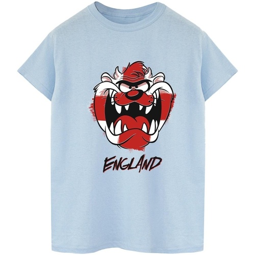 Abbigliamento Uomo T-shirts a maniche lunghe Dessins Animés Taz England Face Blu