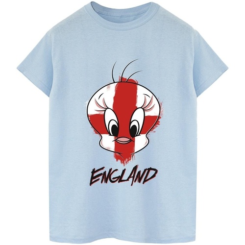 Abbigliamento Uomo T-shirts a maniche lunghe Dessins Animés Tweety England Face Blu
