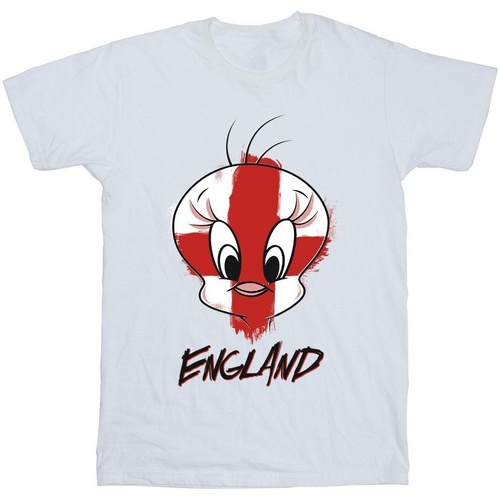 Abbigliamento Uomo T-shirts a maniche lunghe Dessins Animés Tweety England Face Bianco