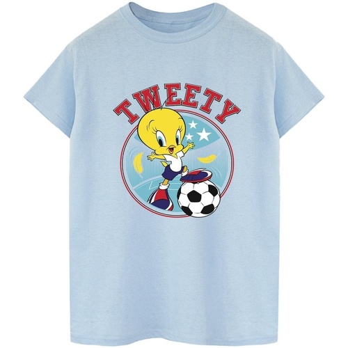 Abbigliamento Uomo T-shirts a maniche lunghe Dessins Animés Tweety Football Circle Blu