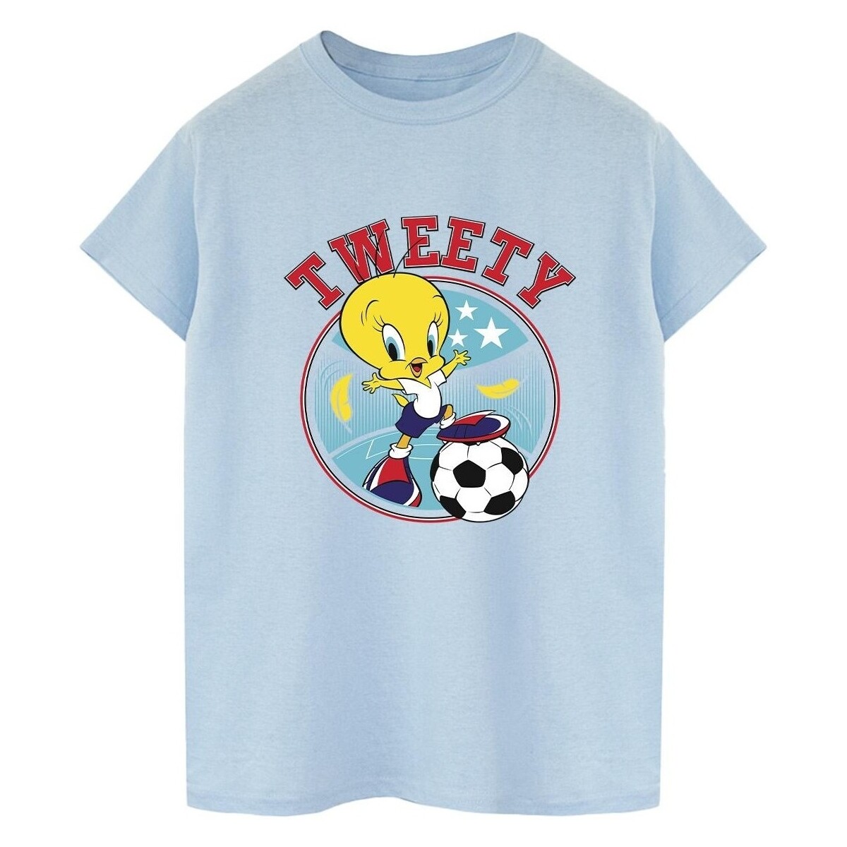 Abbigliamento Uomo T-shirts a maniche lunghe Dessins Animés Tweety Football Circle Blu