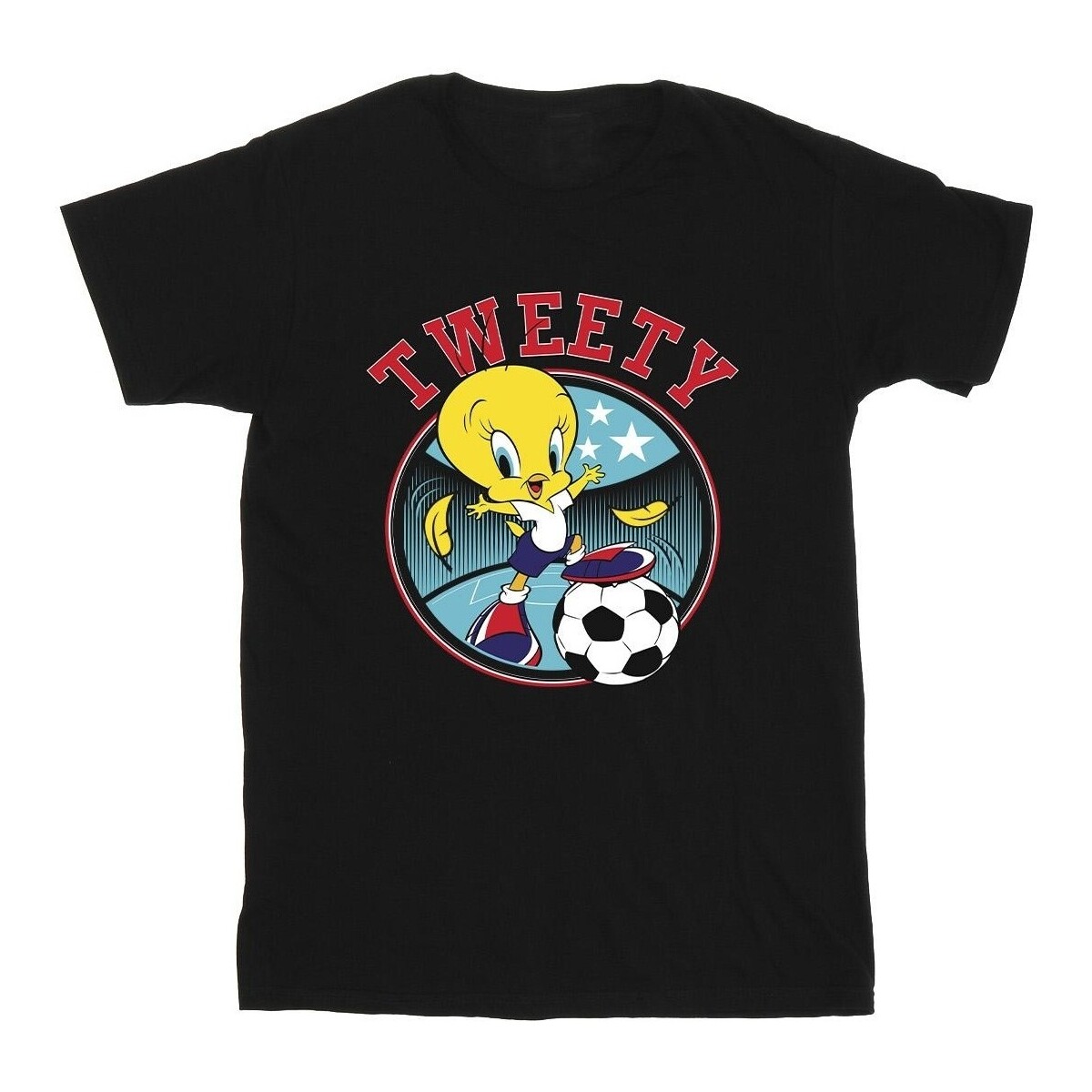 Abbigliamento Uomo T-shirts a maniche lunghe Dessins Animés Tweety Football Circle Nero