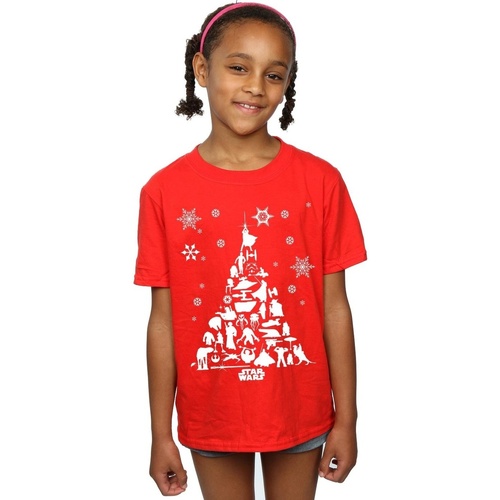 Abbigliamento Bambina T-shirts a maniche lunghe Disney Christmas Tree Rosso