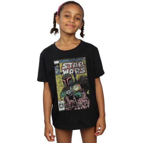 Abbigliamento Bambina T-shirts a maniche lunghe Disney Boba Fett Comic Nero