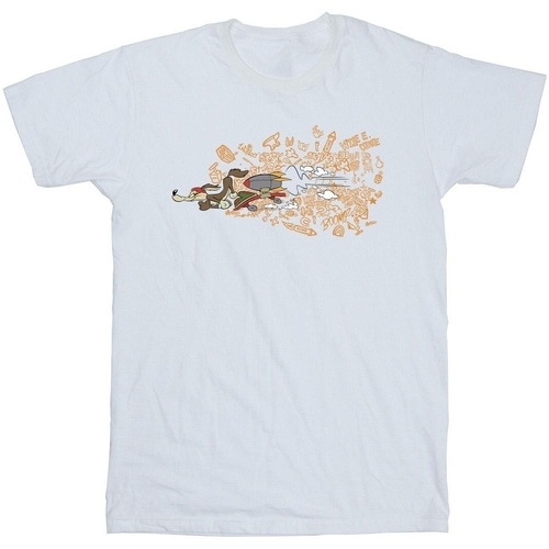 Abbigliamento Uomo T-shirts a maniche lunghe Dessins Animés ACME Doodles Wile E Coyote Bianco
